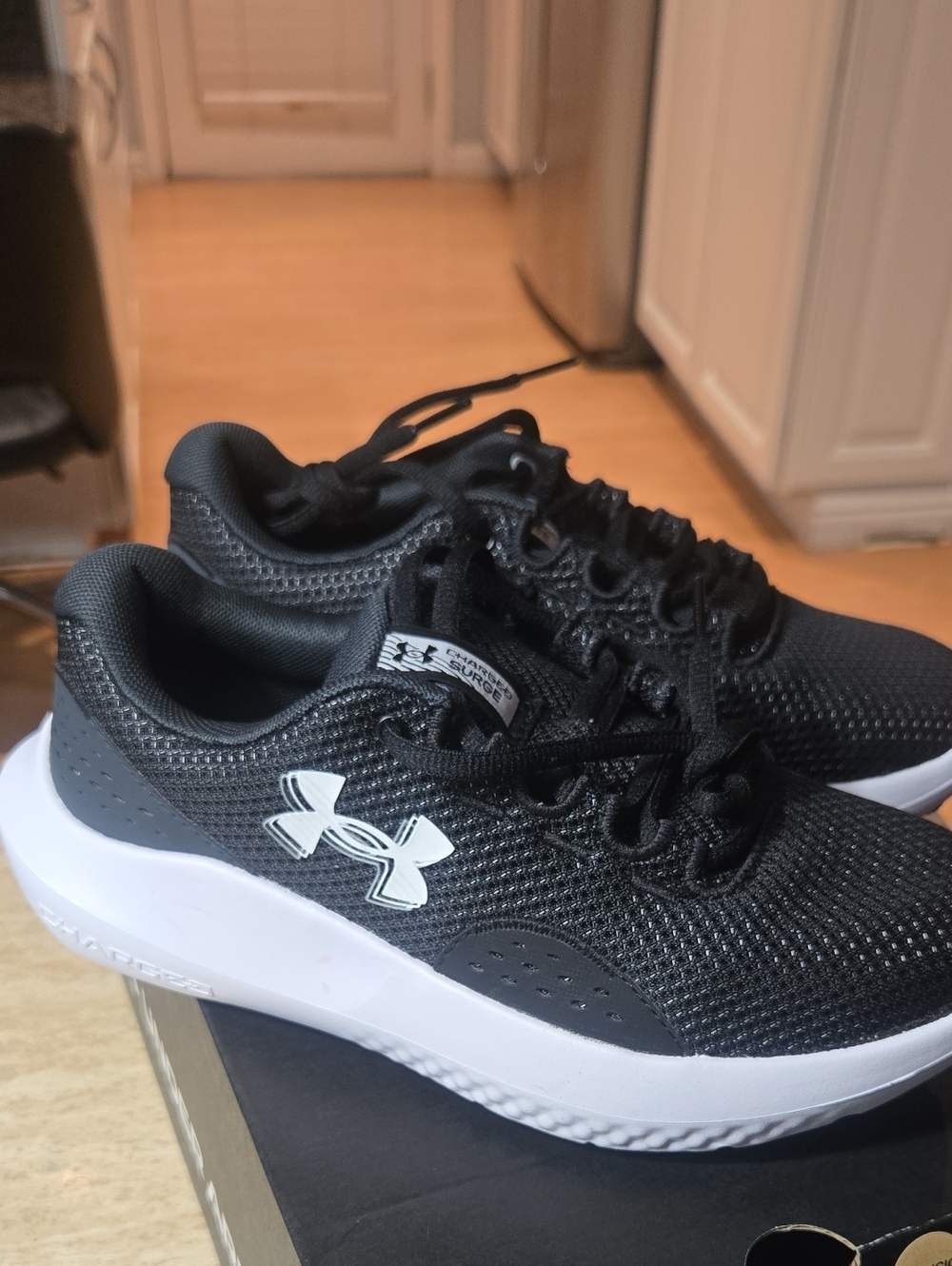 Under Armour Kids Black and White Mesh Sneakers
